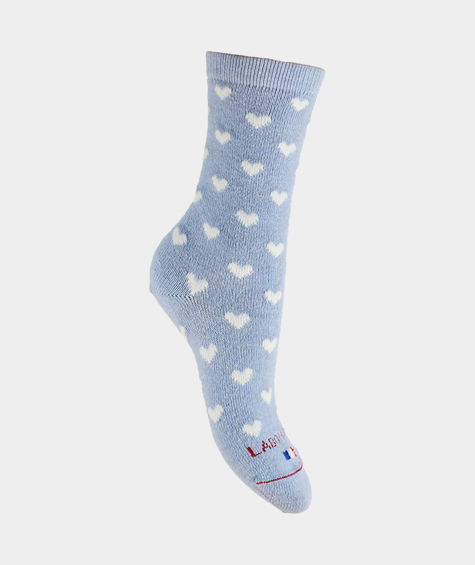 Women's wool sock small heart