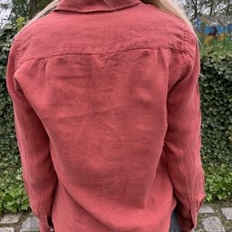 Le grenier du lin Linnen blouse met lange mouwen