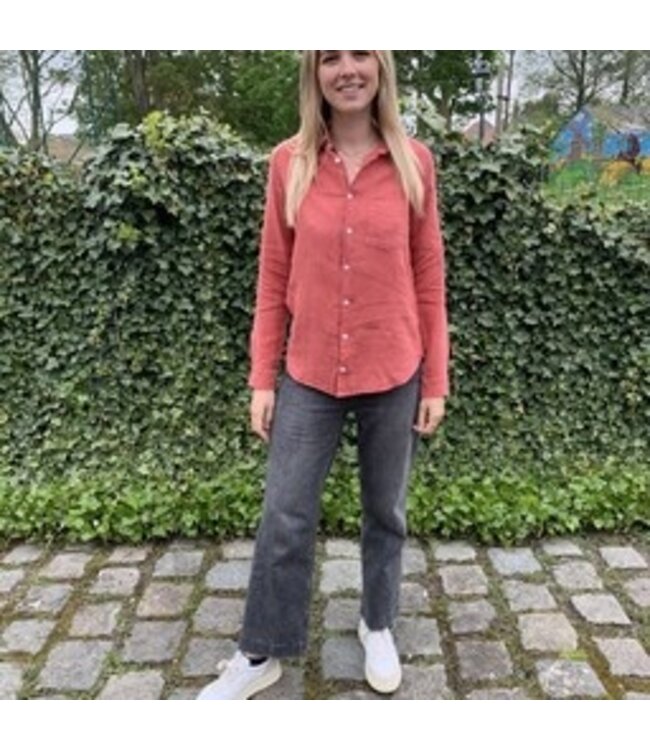 Le grenier du lin Linnen blouse met lange mouwen