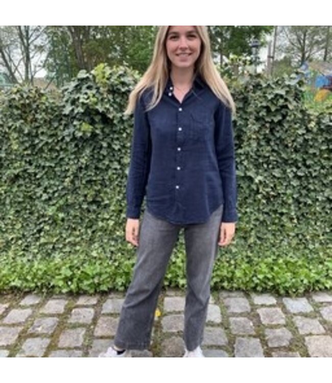 Le grenier du lin Linnen blouse met lange mouwen