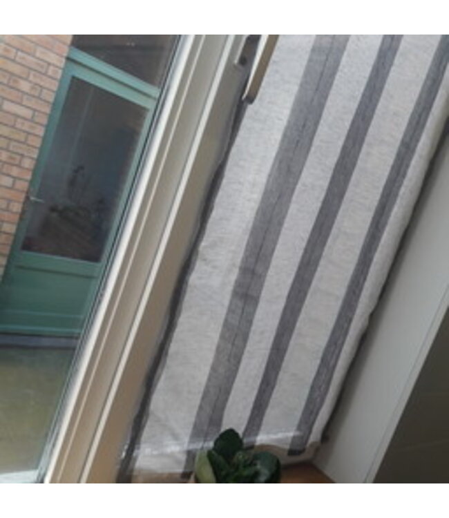 Striped linen curtain