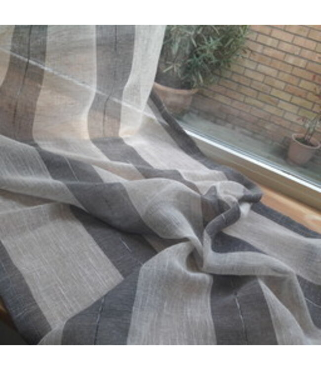 Striped linen curtain