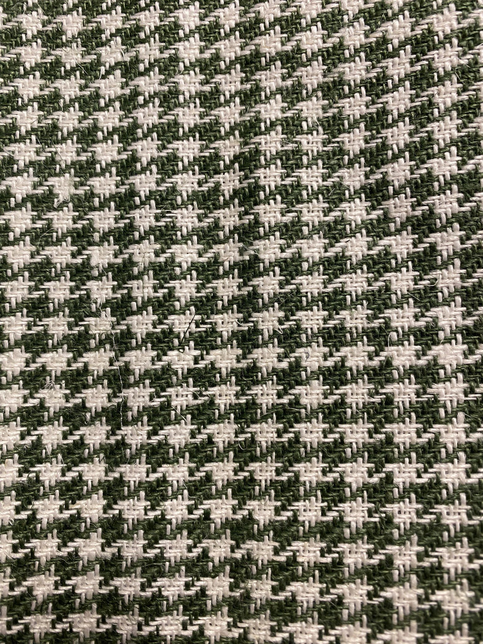 Houndstooth linen upholstery fabric