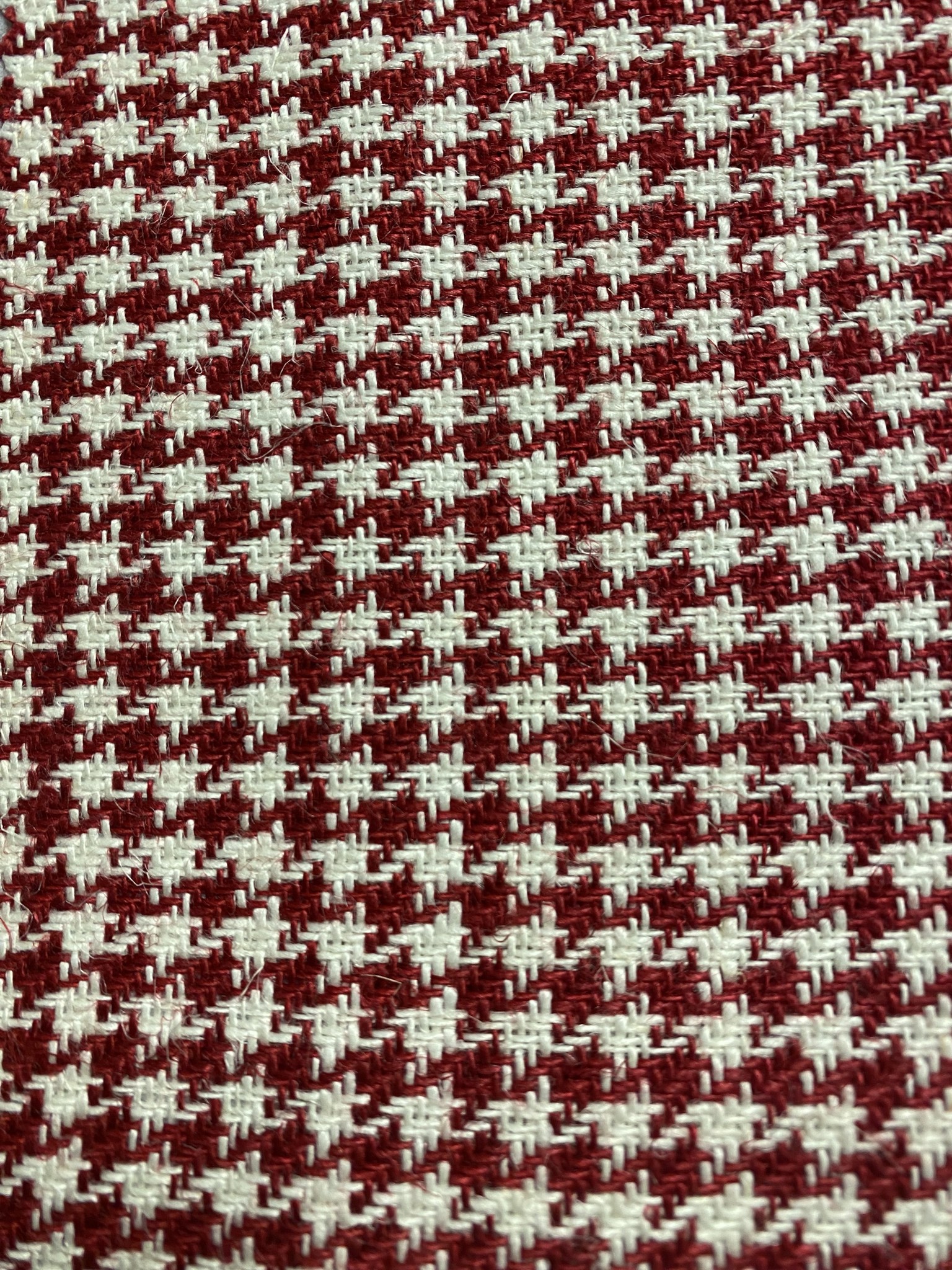 Houndstooth linen upholstery fabric