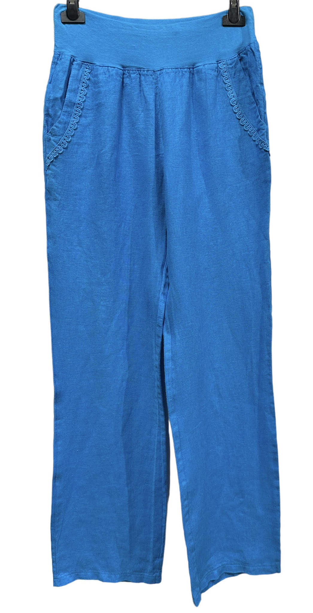 women's linen trousers with elastic waistband