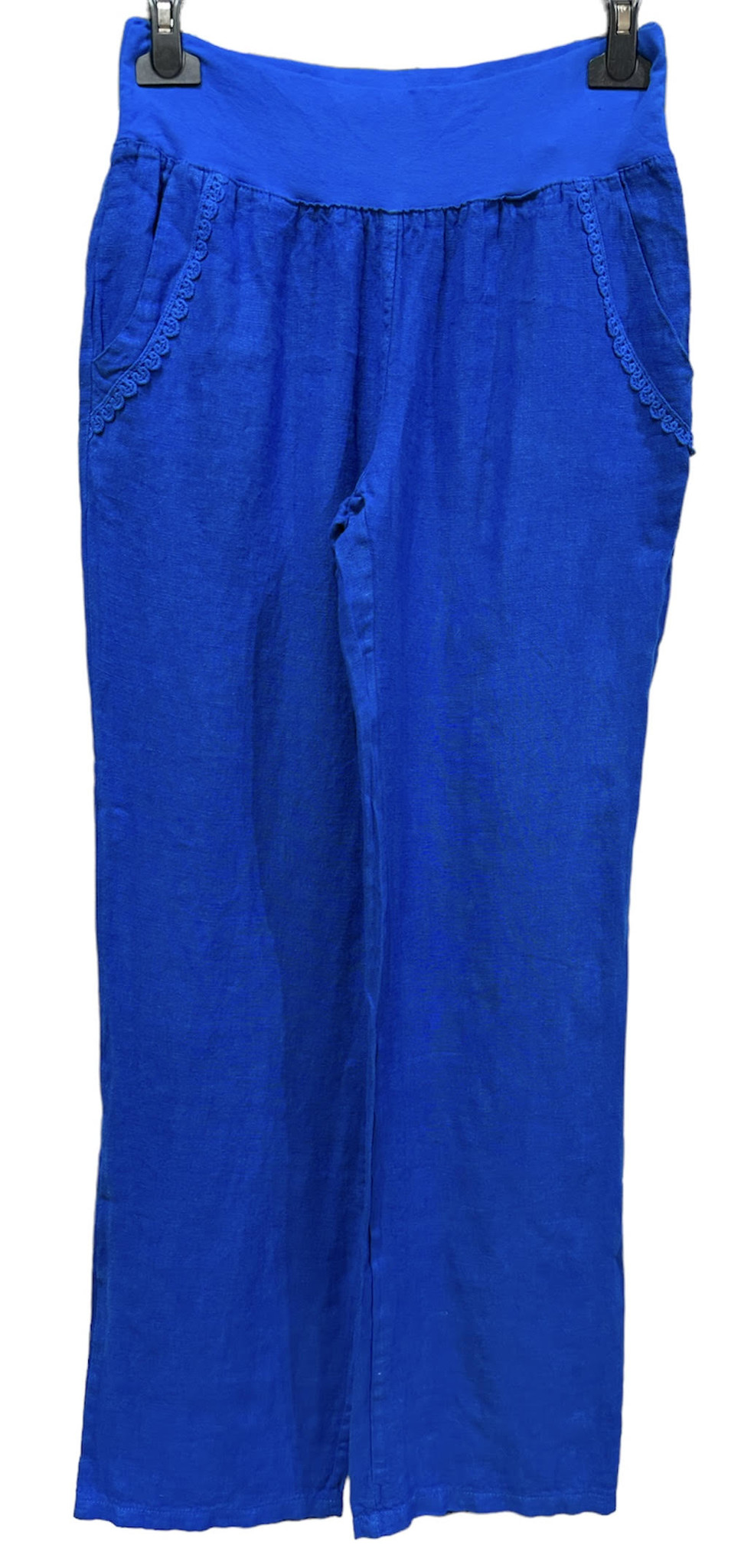 pantalon femme en lin élastiqué