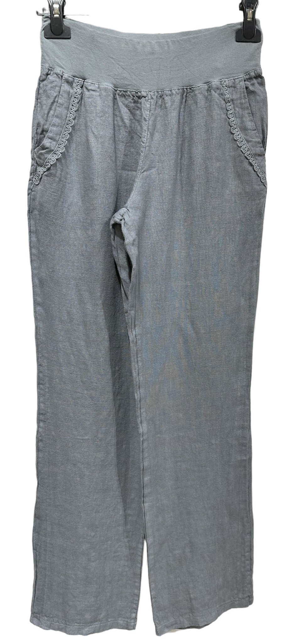 women's linen trousers with elastic waistband