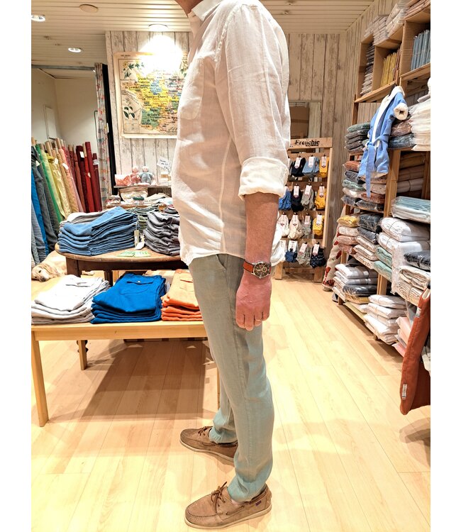 Le grenier du lin Pantalon  en lin "CLARK"  vert pâle
