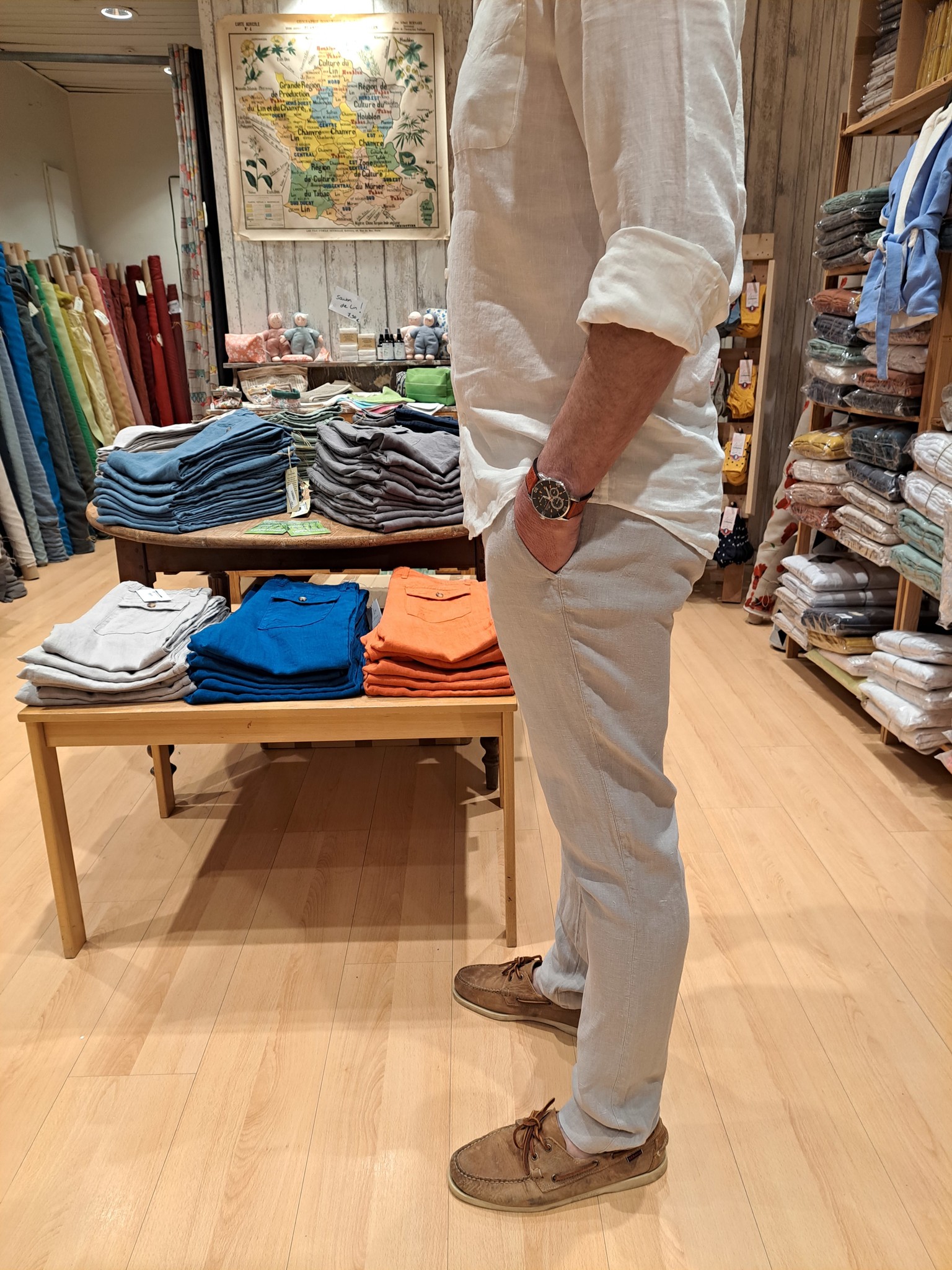 Le grenier du lin Pantalon en lin " CLARK"  naturel