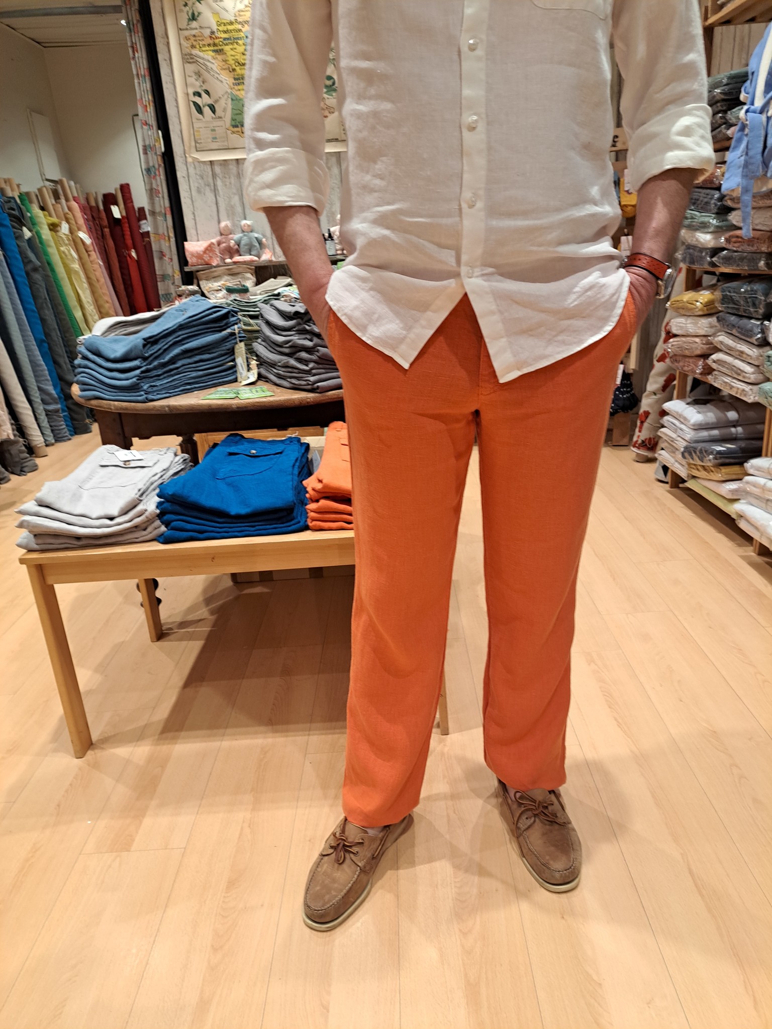 Le grenier du lin Terre Brulé "van" linen trousers