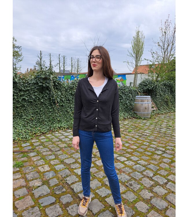 Le grenier du lin Gilet en maille de  lin malou