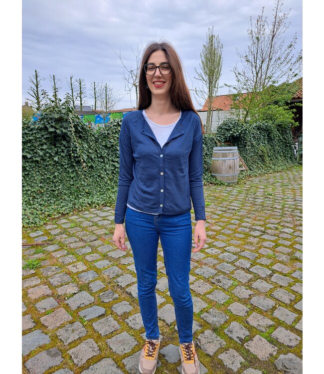 Le grenier du lin Malou linen knitted cardigan