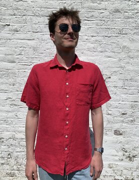 Le grenier du lin Raspberry linen short sleeve shirt