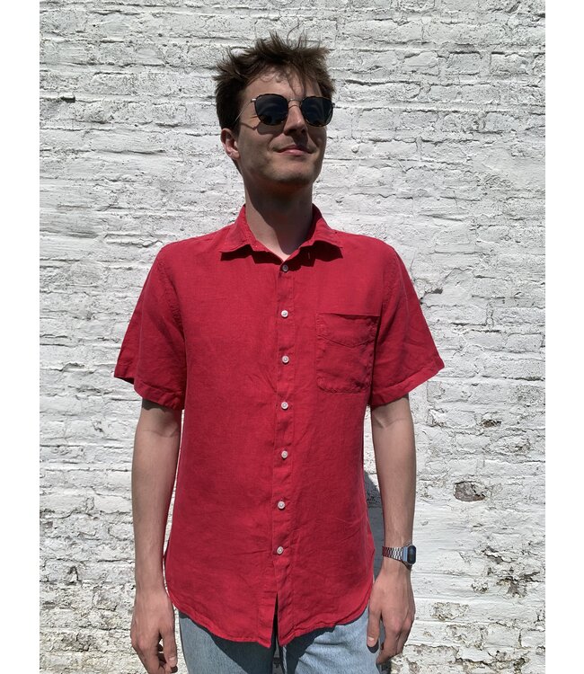 Le grenier du lin Raspberry linen short sleeve shirt