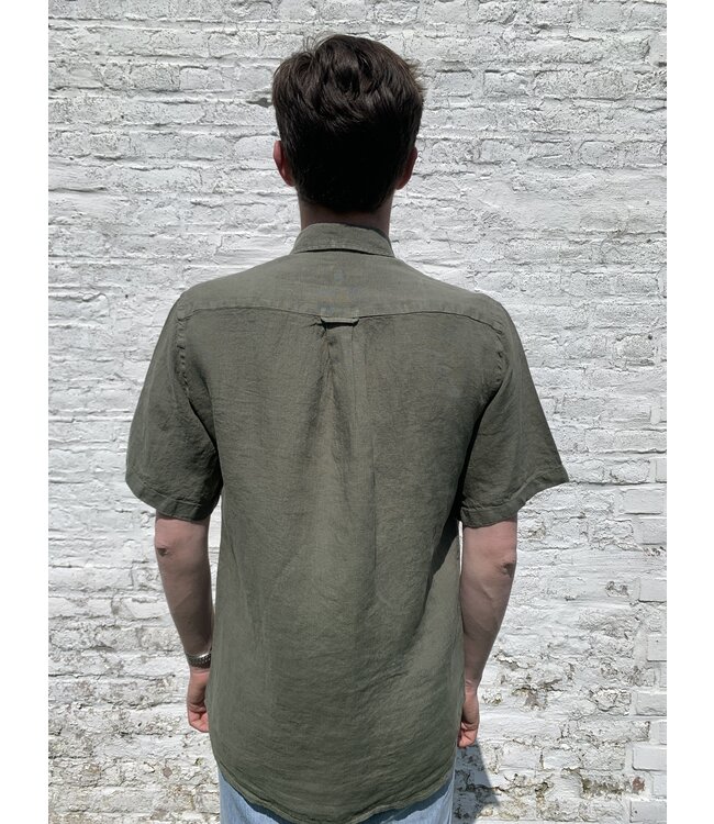 Le grenier du lin Short sleeve linen shirt Khaki