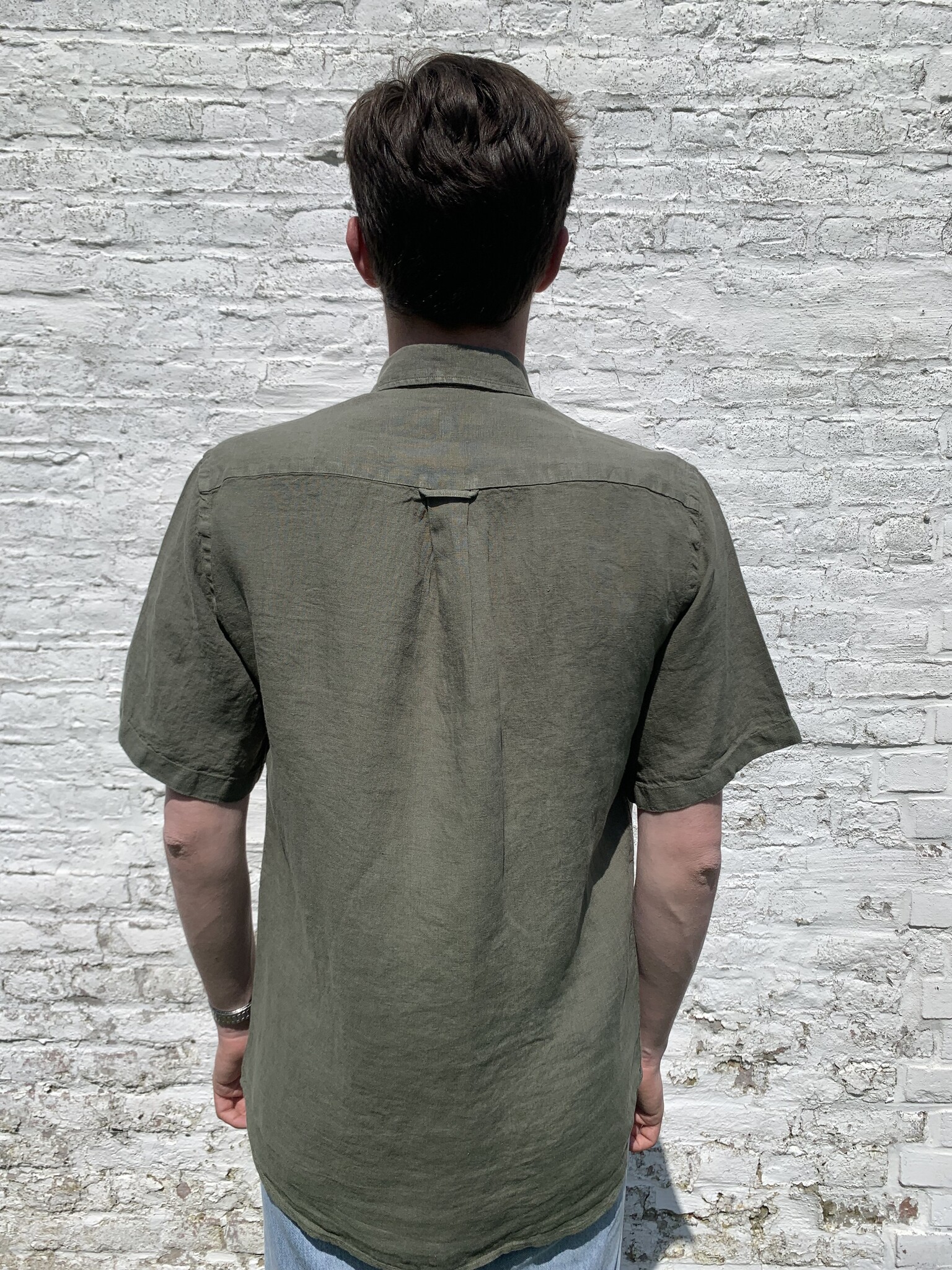 Le grenier du lin Short sleeve linen shirt Khaki