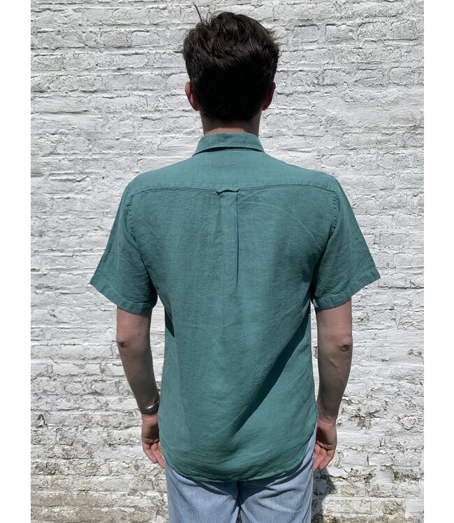 Le grenier du lin Chemise en lin  manches courtes Absinthe