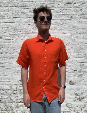 Le grenier du lin Short sleeve linen shirt Citrus