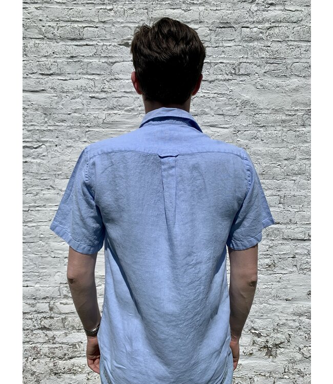 Le grenier du lin Light blue short sleeve linen shirt