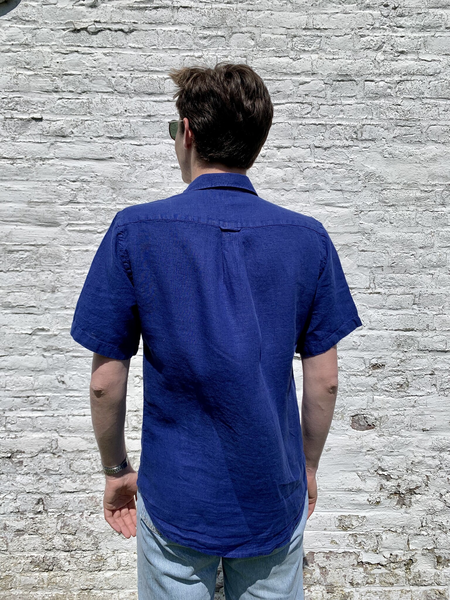 Le grenier du lin Short sleeve linen shirt indigo