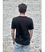 achel Men's linen knit t-shirt with black round neck