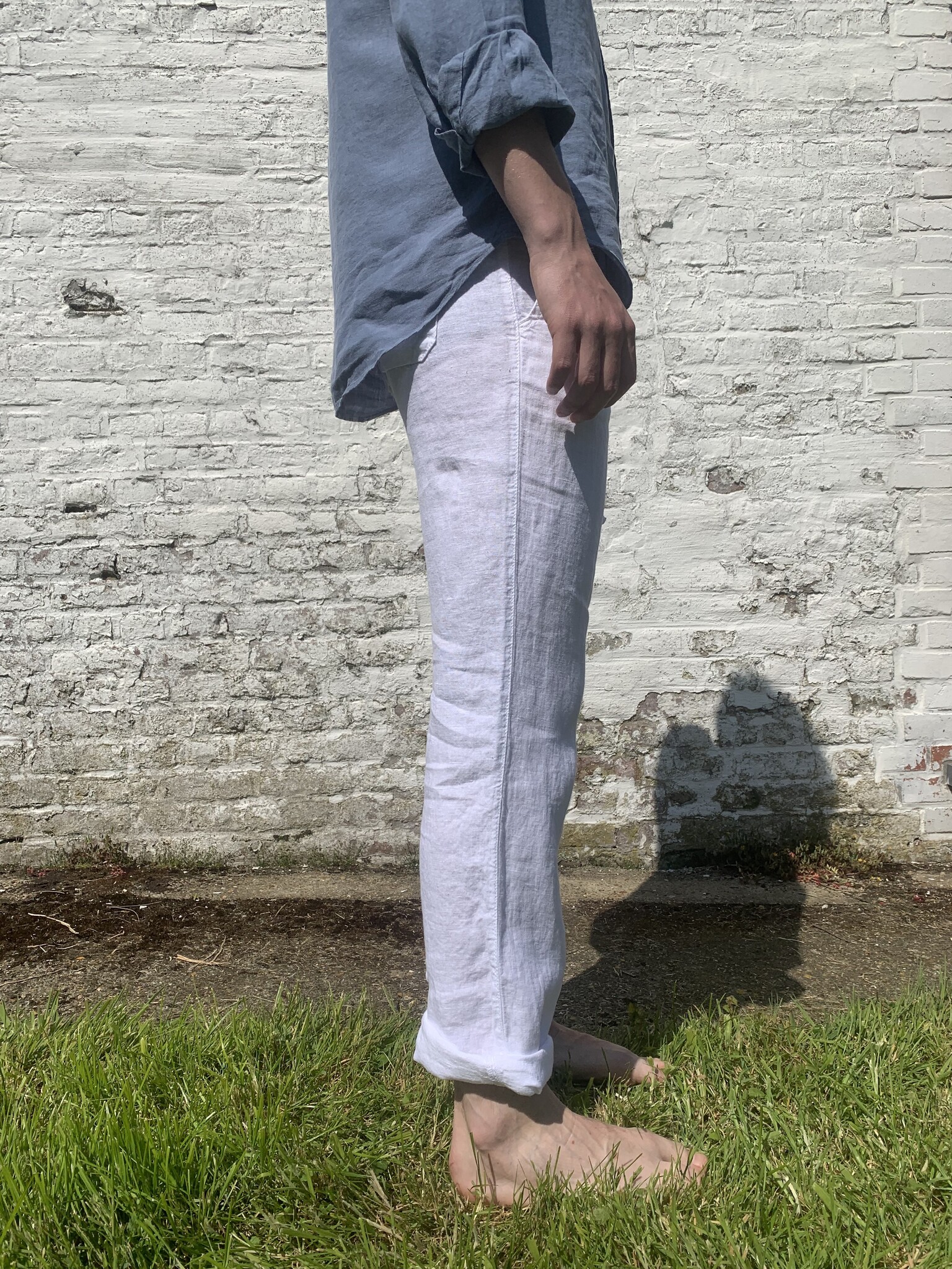 Le grenier du lin Pantalon en lin "van " Blanc