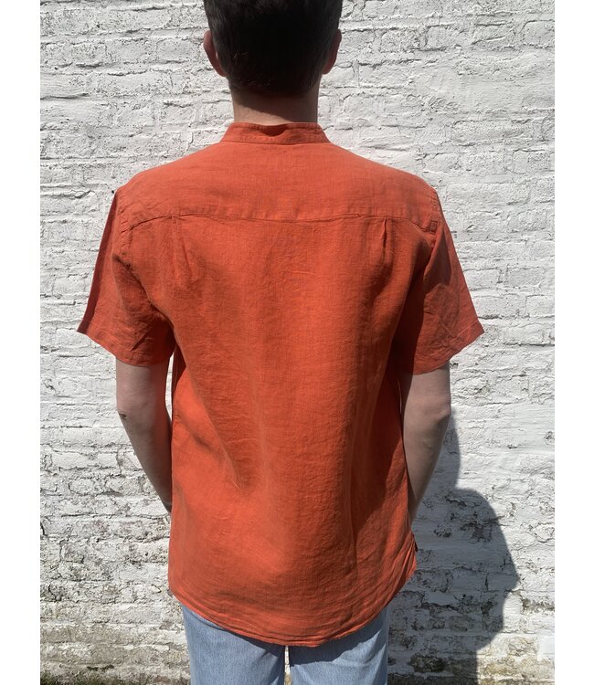 Le grenier du lin Linnen hemd, korte mouwen, verbrande aarde