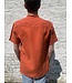 Le grenier du lin Linen shirt, short sleeves, burnt earth