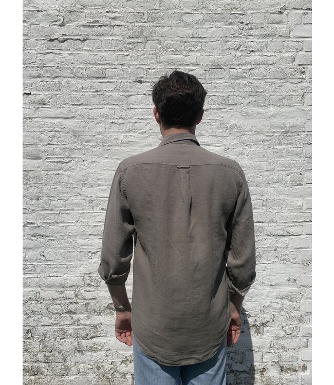 Le grenier du lin Linnen overhemd ranger lange mouw