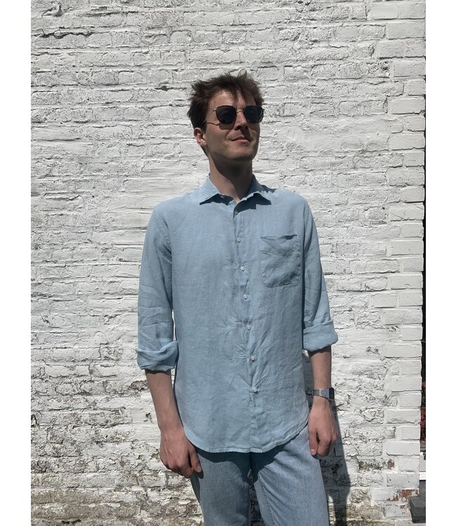 Le grenier du lin Long sleeve linen shirt verdo
