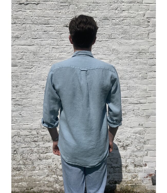 Le grenier du lin Chemise en lin manches longues verdo