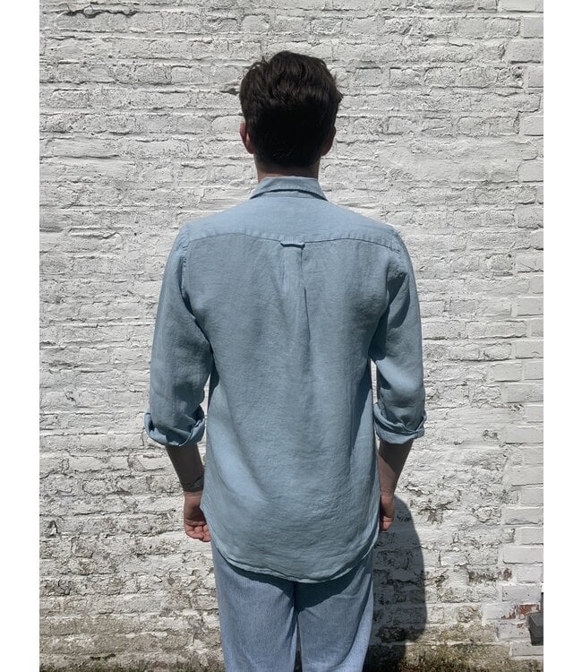 Le grenier du lin Long sleeve linen shirt verdo