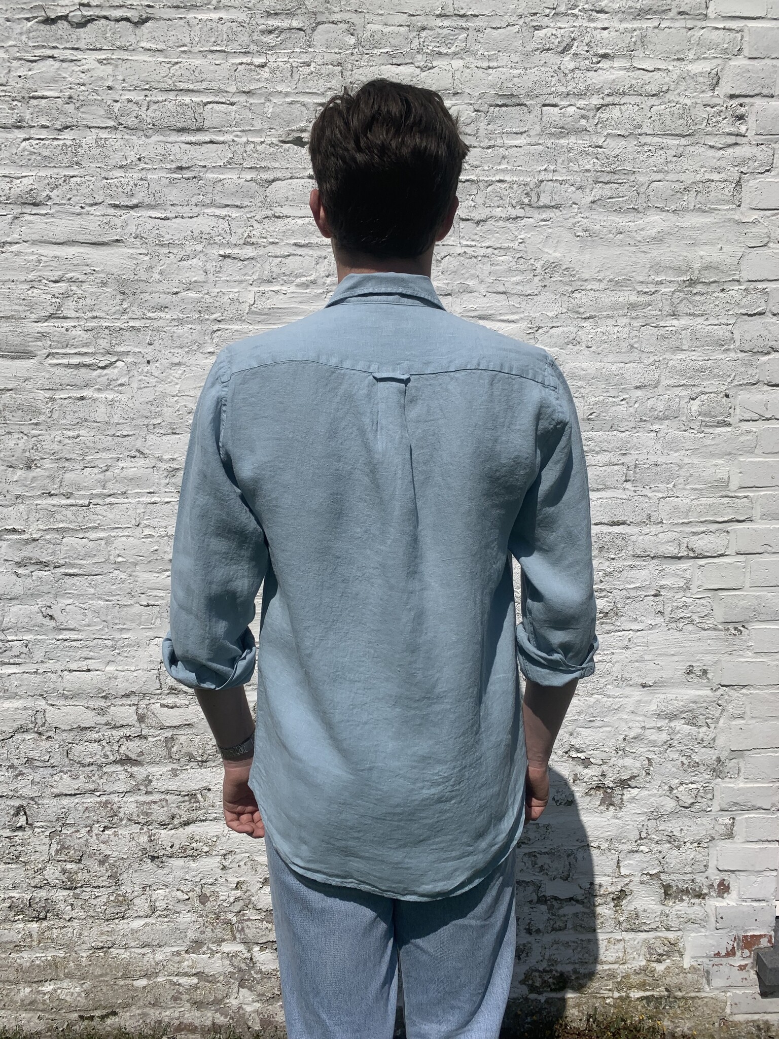 Le grenier du lin Long sleeve linen shirt verdo