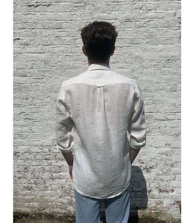 Le grenier du lin Chemise en lin manches longues blanc cassé