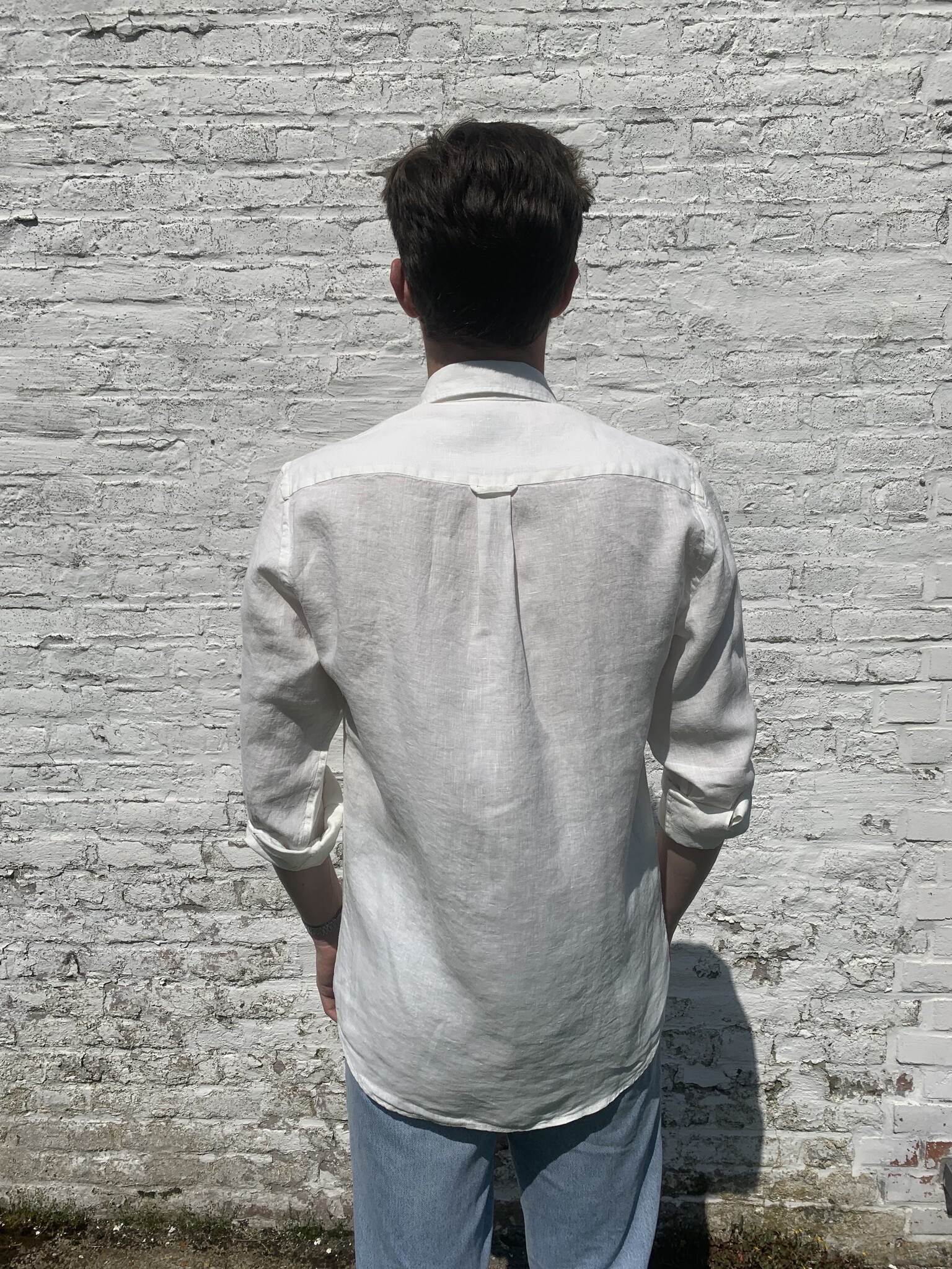 Le grenier du lin Off-white long sleeve linen shirt