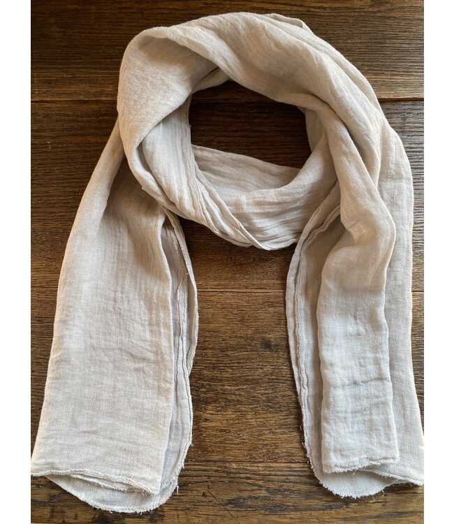 Natuurlijke sjaal van gemengd linnen, beige