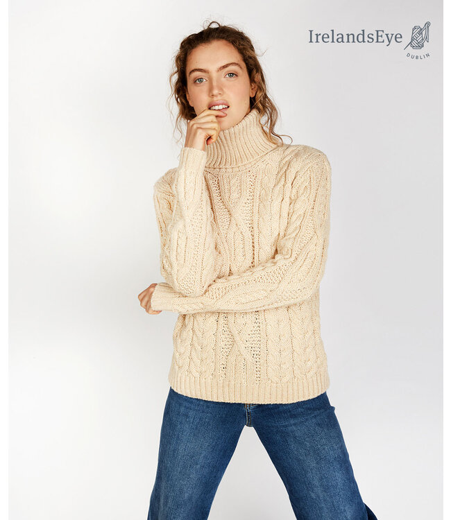 Irelandseye Pull irlandais col roulé "JUNIPER A997"