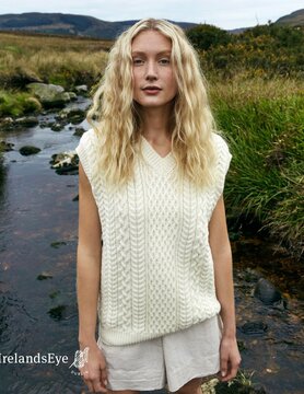 Irelandseye Women's sleeveless Irish jumper BIRCH A999