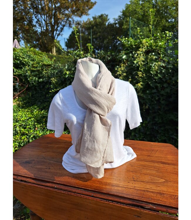 Echarpe en lin mixte naturelle beige