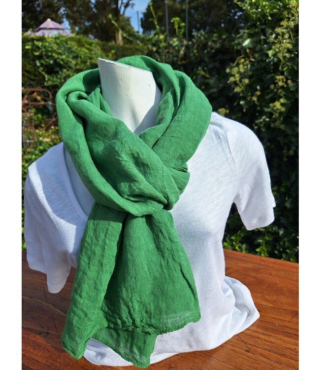 Echarpe mixte en lin vert brésil