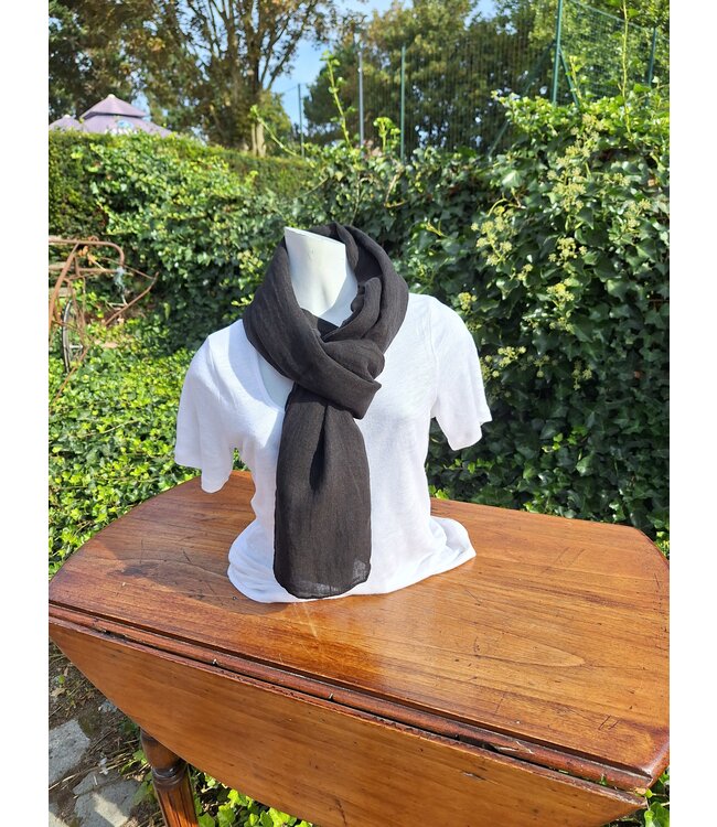 Mixed black linen scarf