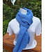 Echarpe  mixte en lin bleue "fleur de lin"