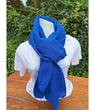Echarpe  mixte en lin bleu royal