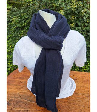 Gemengde sjaal in marineblauw linnen