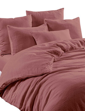 Washed Bed Linen Flat Sheet Dusty Rose- LinenMe