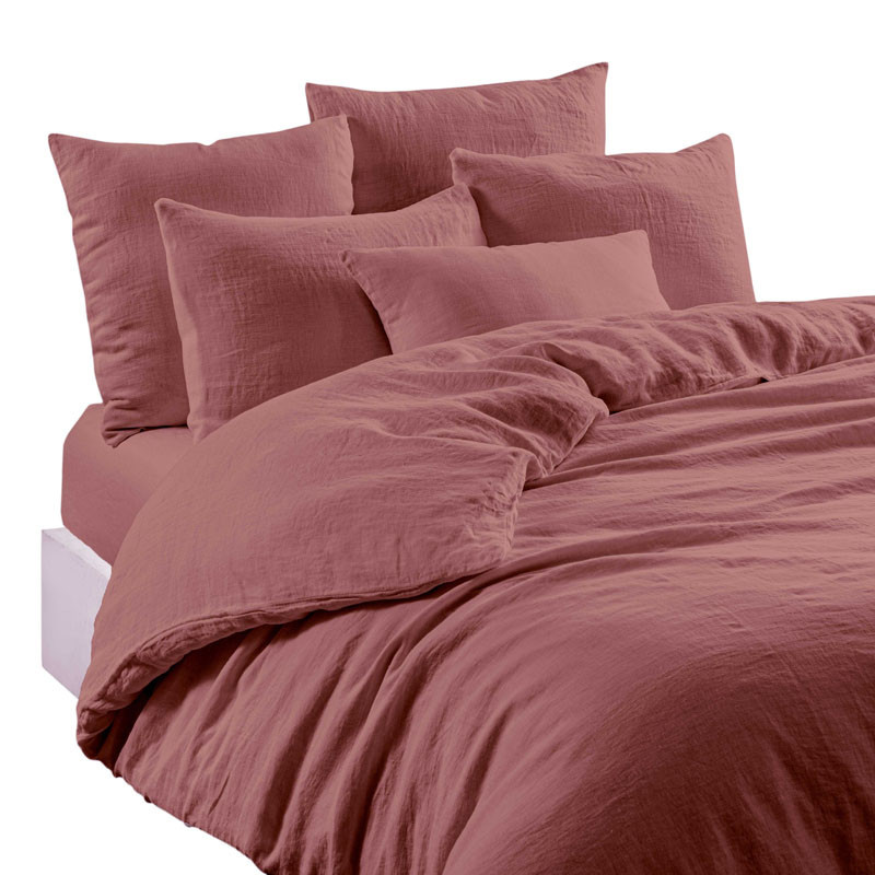 haomy Linen duvet cover rosewood