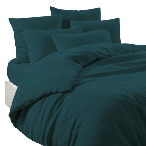 haomy Duvet cover in prussian blue linen