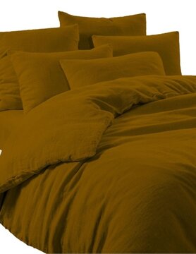 haomy Linen duvet cover gold