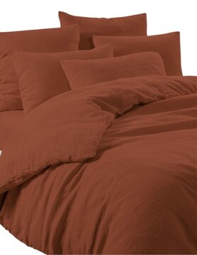 haomy Duvet cover in burnt earth red linen