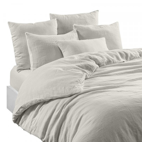 haomy ivory linen pillow case